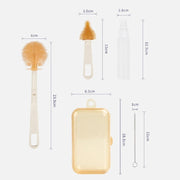 Silicone Portable Baby Bottle Brush Set Travel Cleaning Brush(White)