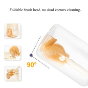 Silicone Portable Baby Bottle Brush Set Travel Cleaning Brush(White)