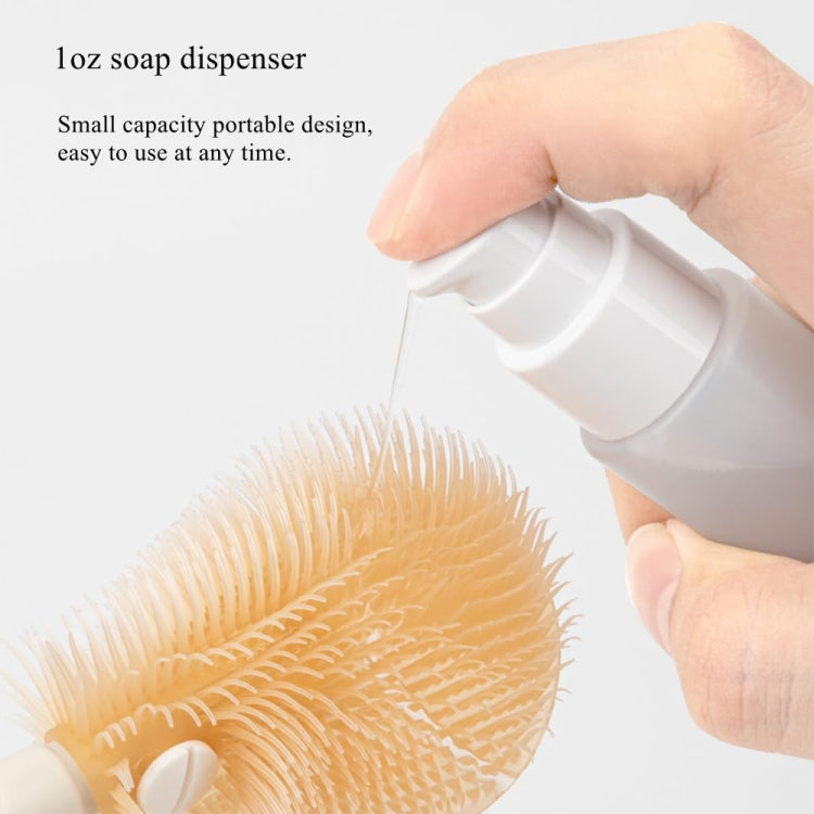 Silicone Portable Baby Bottle Brush Set Travel Cleaning Brush(White)