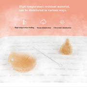Silicone Portable Baby Bottle Brush Set Travel Cleaning Brush(White)