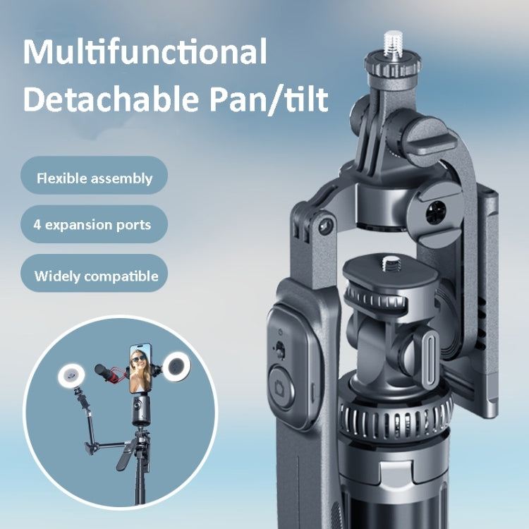 2m Metal Tripod Selfie Stick With 4 Expansion Interfaces & D07 Fill Light for Phone Camera