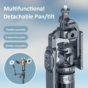 2m Metal Tripod Selfie Stick With 4 Expansion Interfaces & D07 Fill Light for Phone Camera