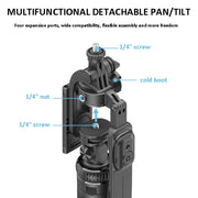 2m Metal Tripod Selfie Stick With 4 Expansion Interfaces & D07 Fill Light for Phone Camera