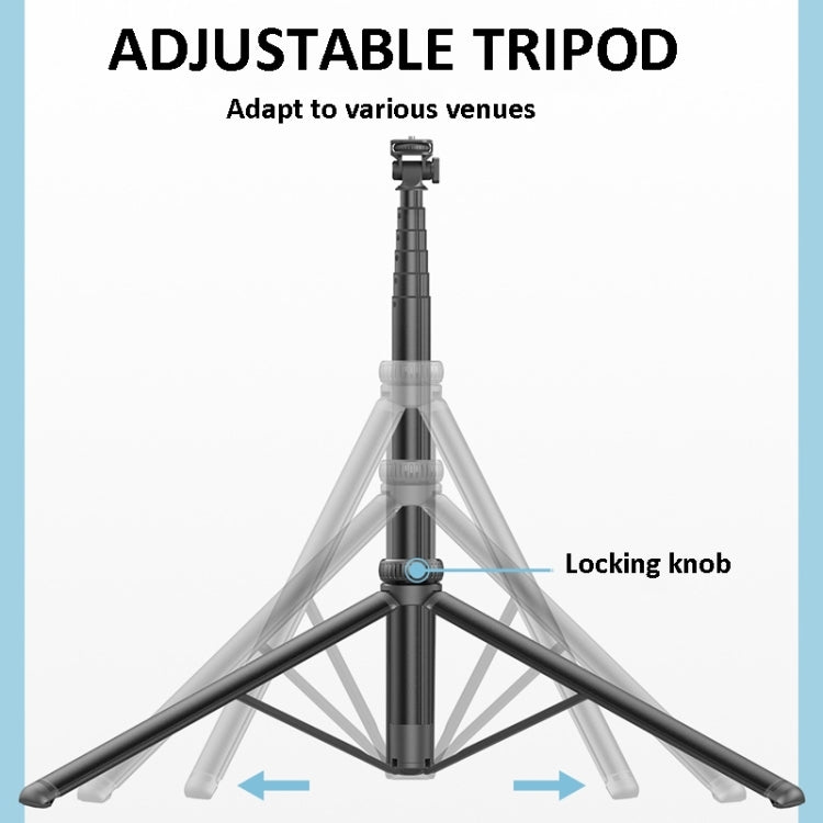 2m Metal Tripod Selfie Stick With 4 Expansion Interfaces & D07 Fill Light for Phone Camera