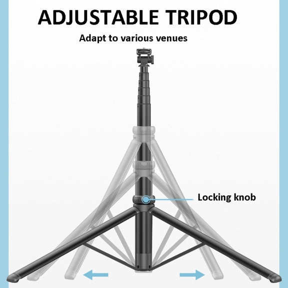2m Metal Tripod Selfie Stick With 4 Expansion Interfaces & D07 Fill Light for Phone Camera