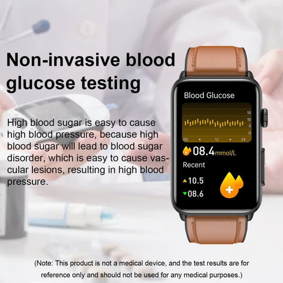 Smart Watch Ring ECG Temperature Heart Rate Blood Pressure Health Bluetooth Talking Watch, Color: Black Silicone
