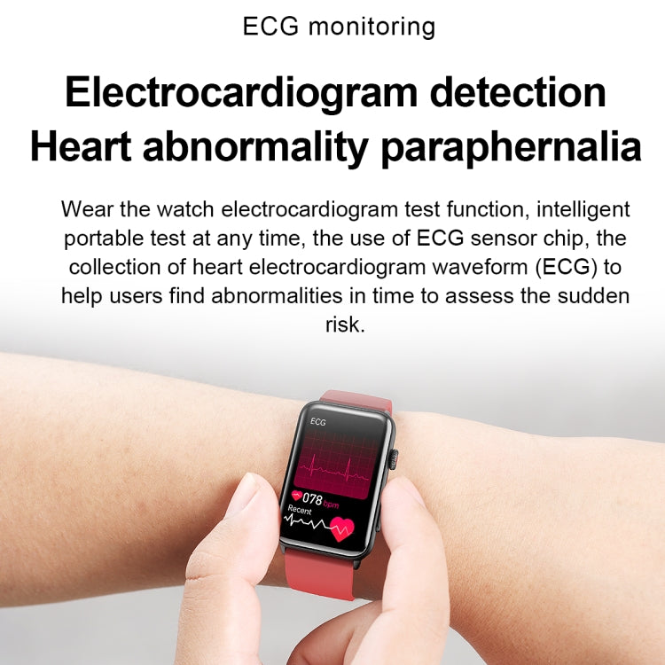 Smart Watch Ring ECG Temperature Heart Rate Blood Pressure Health Bluetooth Talking Watch, Color: Brown Leather