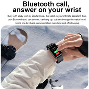 Smart Watch Ring ECG Temperature Heart Rate Blood Pressure Health Bluetooth Talking Watch, Color: Black Leather