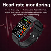 Smart Watch Ring ECG Temperature Heart Rate Blood Pressure Health Bluetooth Talking Watch, Color: Black Leather