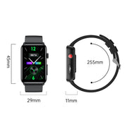 Smart Watch Ring ECG Temperature Heart Rate Blood Pressure Health Bluetooth Talking Watch, Color: Red Silicone