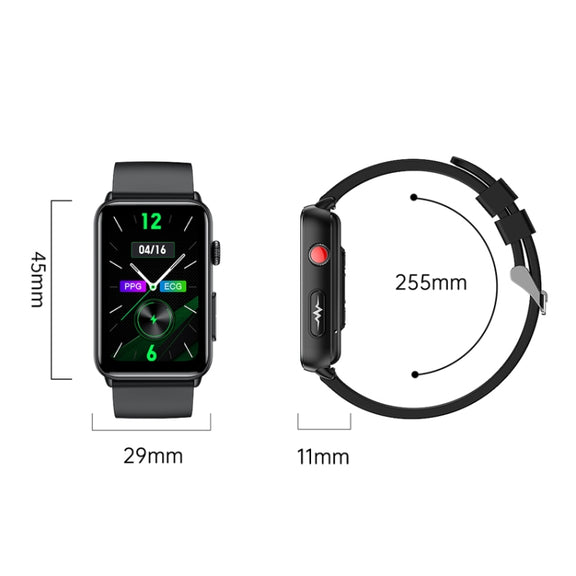 Smart Watch Ring ECG Temperature Heart Rate Blood Pressure Health Bluetooth Talking Watch, Color: Red Silicone