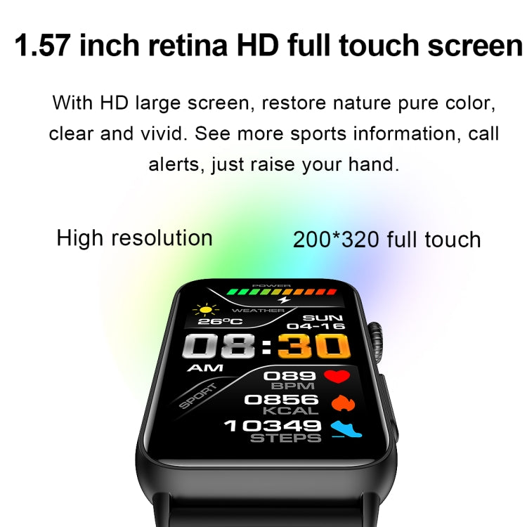 Smart Watch Ring ECG Temperature Heart Rate Blood Pressure Health Bluetooth Talking Watch, Color: Red Silicone