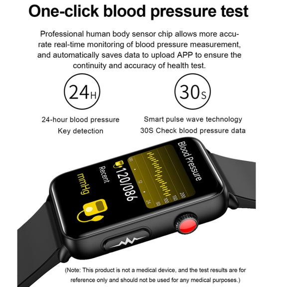Smart Watch Ring ECG Temperature Heart Rate Blood Pressure Health Bluetooth Talking Watch, Color: Black Silicone