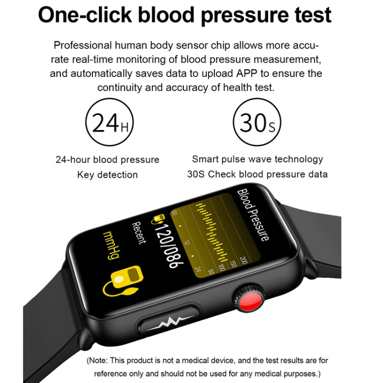 Smart Watch Ring ECG Temperature Heart Rate Blood Pressure Health Bluetooth Talking Watch, Color: Black Silicone