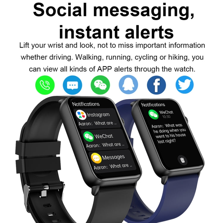 Smart Watch Ring ECG Temperature Heart Rate Blood Pressure Health Bluetooth Talking Watch, Color: Black Silicone