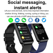 Smart Watch Ring ECG Temperature Heart Rate Blood Pressure Health Bluetooth Talking Watch, Color: Brown Leather