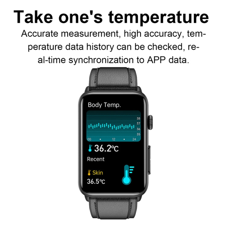 Smart Watch Ring ECG Temperature Heart Rate Blood Pressure Health Bluetooth Talking Watch, Color: Black Silicone