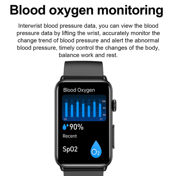 Smart Watch Ring ECG Temperature Heart Rate Blood Pressure Health Bluetooth Talking Watch, Color: Brown Leather