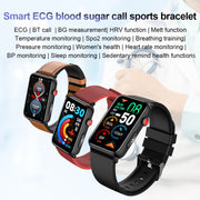 Smart Watch Ring ECG Temperature Heart Rate Blood Pressure Health Bluetooth Talking Watch, Color: Black Silicone