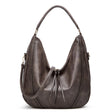 Women Large Capacity Tote Bag PU Leather Shoulder Bag Light Gray - Handbags by PMC TechLife | Online Shopping South Africa | PMC TechLife | Buy Now Pay Later Mobicred