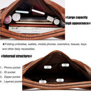 Women Large Capacity Tote Bag PU Leather Shoulder Bag Light Gray