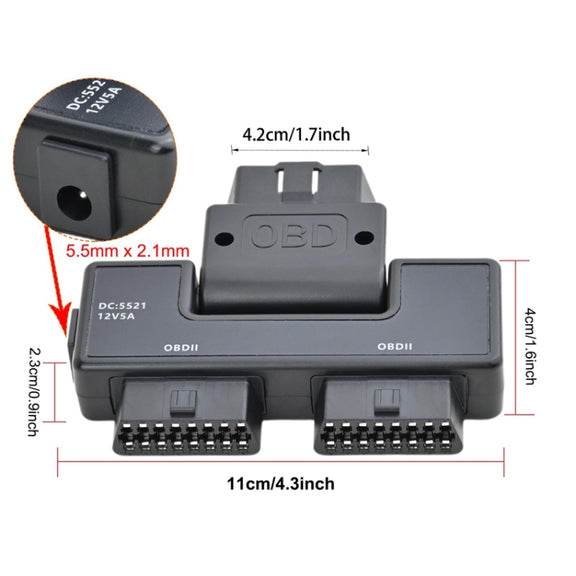 H015 OBD2 Automotive Universal 16Pin 1 To 2 Adapter