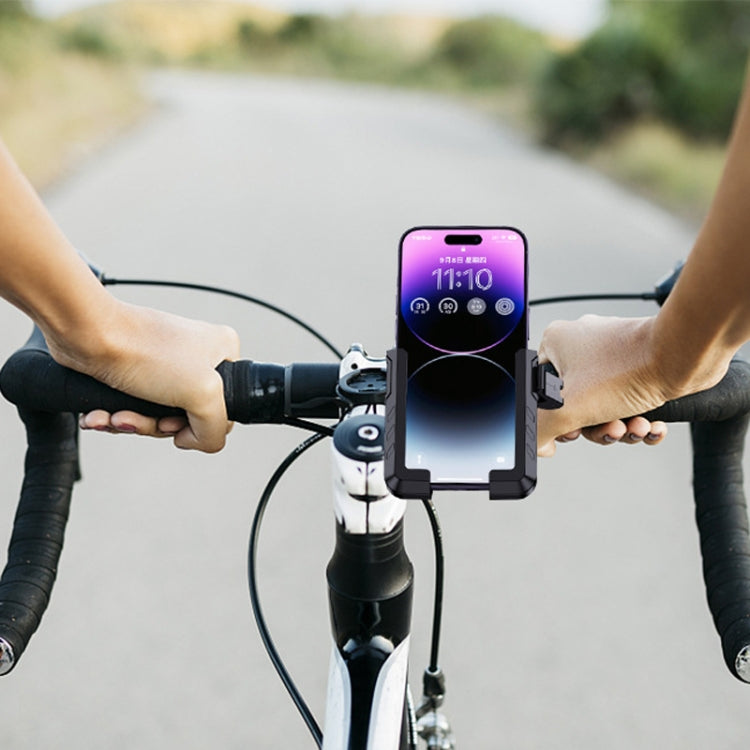 YYS-615 Motorcycle Bicycle Semi-Wrapped Riding Navigation Cell Phone Holder(Black+Orange)