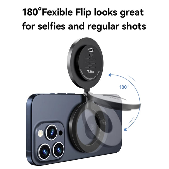 TELESIN Magnetic Selfie Light Rechargeable Foldable Fill Light For Mobile Phone