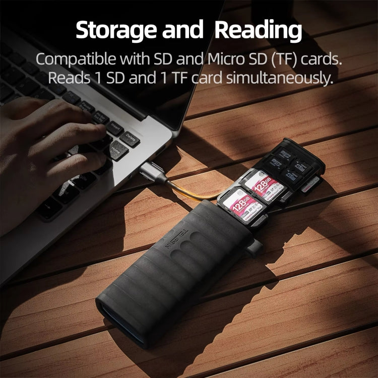 TELESIN  USB-C / Type-C 2-in-1 SD / TF Card Reader Storage Box for Smartphones PC Camera