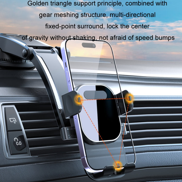 Car Suction Cup Dashboard Automatic Lock Mobile Phone Holder, Style: Black Waterfall