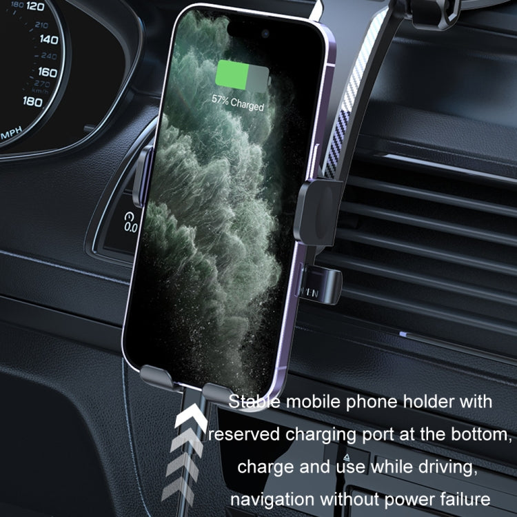 Car Suction Cup Dashboard Automatic Lock Mobile Phone Holder, Style: Black Air Outlet