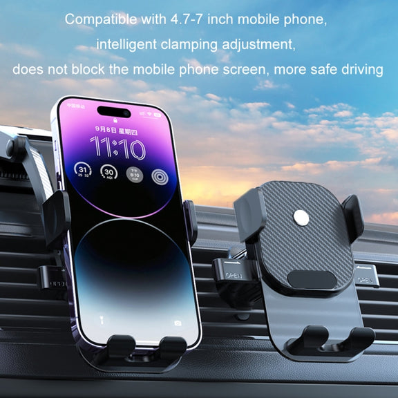 Car Suction Cup Dashboard Automatic Lock Mobile Phone Holder, Style: Black Air Outlet