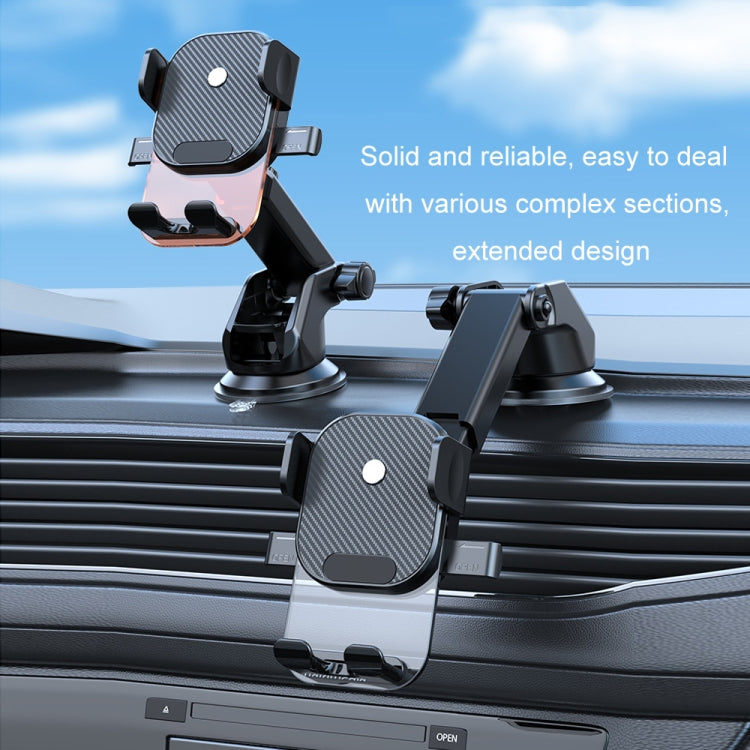 Car Suction Cup Dashboard Automatic Lock Mobile Phone Holder, Style: Black Waterfall