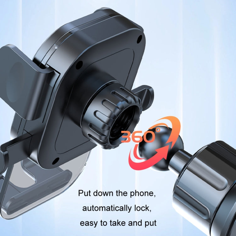 Car Suction Cup Dashboard Automatic Lock Mobile Phone Holder, Style: Brushed Telescopic Base