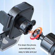 Car Suction Cup Dashboard Automatic Lock Mobile Phone Holder, Style: Brushed Telescopic Base