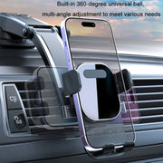 Car Suction Cup Dashboard Automatic Lock Mobile Phone Holder, Style: Black Air Outlet