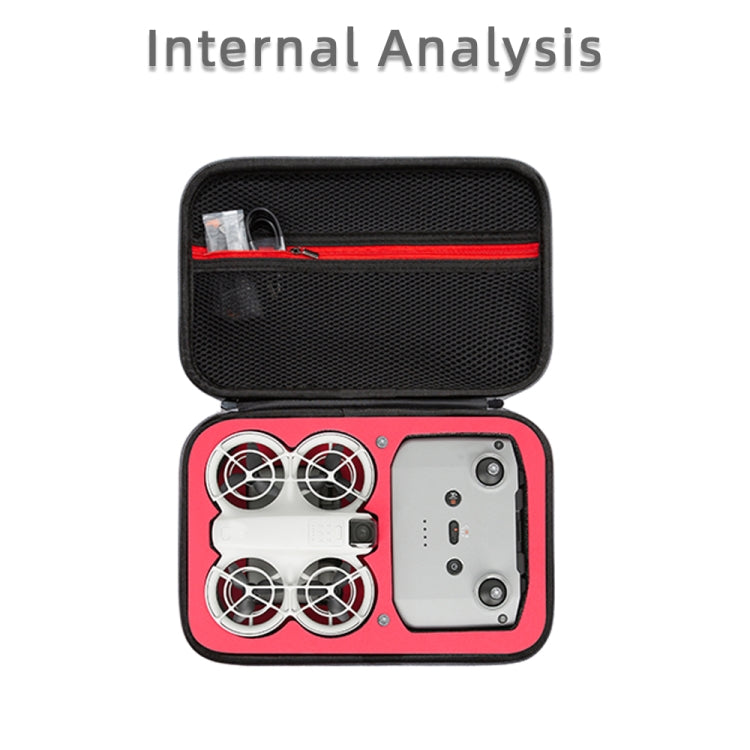 For DJI Neo Fly More Combo Carrying Case Handbag Protective Box(Gray + Red Inner)