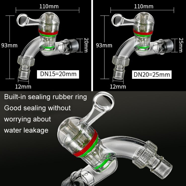 2pcs 4-points 20mm Plastic Transparent Faucet Household Anti-freezing Water Catch Hose