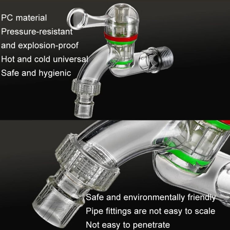 2pcs 4-points 20mm Plastic Transparent Faucet Household Anti-freezing Water Catch Hose
