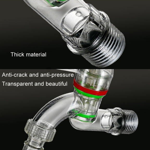 2pcs 4-points 20mm Plastic Transparent Faucet Household Anti-freezing Water Catch Hose