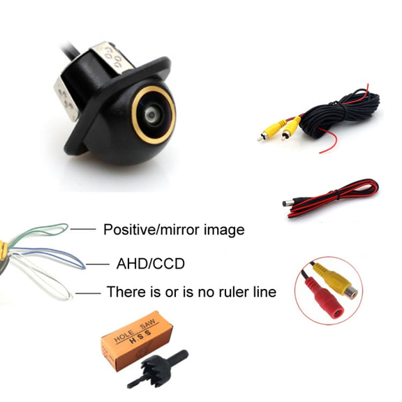 Car Universal HD Night Vision Rear View Reversing Three-Control Fisheye Camera, Style: AHD720P Straw Hat