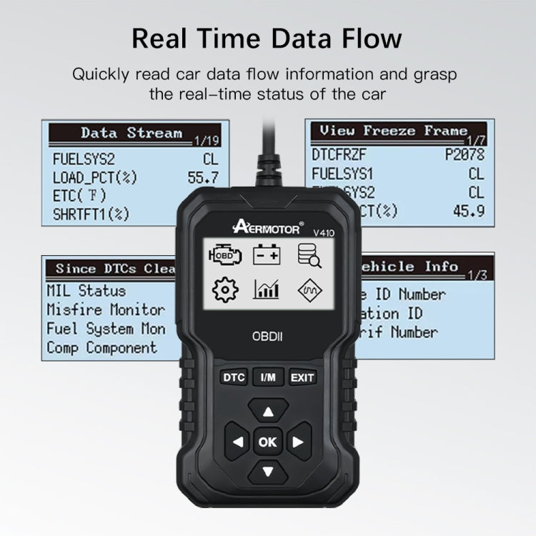 AERMOTOR Car Fault Diagnostic Instrument ELM327 Engine Fault Detection Tool(V410)