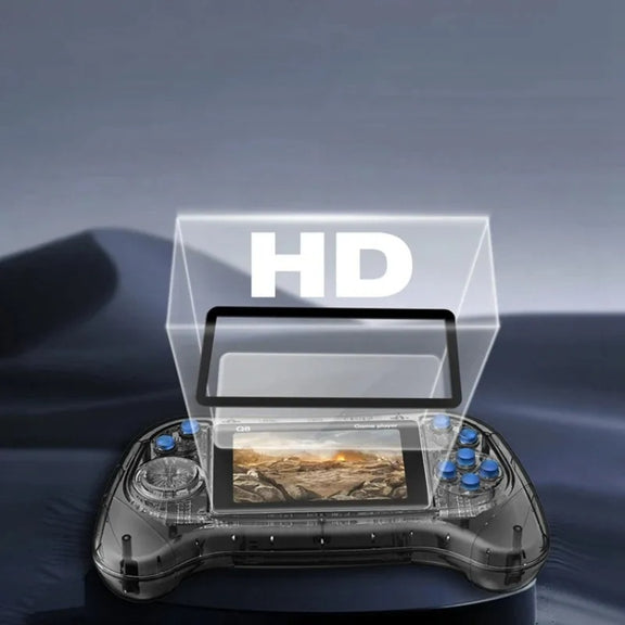 Q8 Handheld Game Console 3.0 Inch Screen Support TV Connection Built In 800 Games Singles Transparent Gray