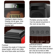 E03 Desktop PTC Heater Dynamic Flame Light Warmer US Plug