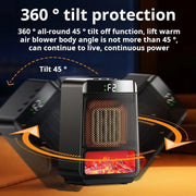 E03 Desktop PTC Heater Dynamic Flame Light Warmer US Plug