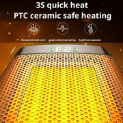 E03 Desktop PTC Heater Dynamic Flame Light Warmer EU Plug
