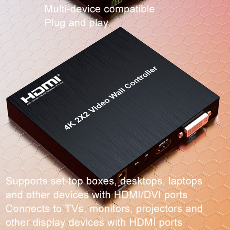 4K 2x2 HDMI Video HD Splice Support HDMI / DVI Input 4CH HDMI Output US Plug