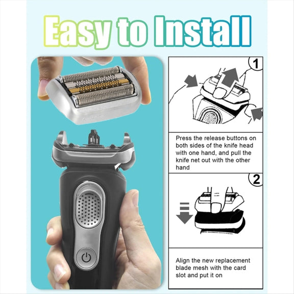 For Braun Series 9 Pro Electric Shaver 94M Blade Gold Mesh Cover, Style: With Words(Plastic Seal)
