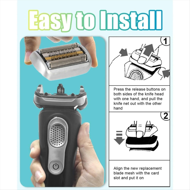 For Braun Series 9 Pro Electric Shaver 94M Blade Gold Mesh Cover, Style: Without Words(Plastic Seal)