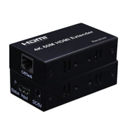 HDMI To RJ45 Single Ethernet Cable 60m Extender 4K HD Cable Signal Amplifier, Transmitter+Receiver EU Plug(Black)